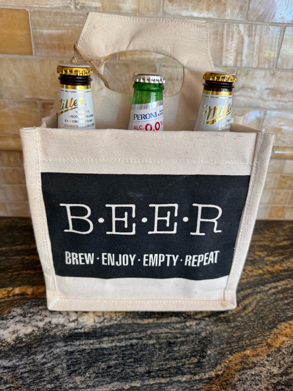 Canvas Beer Gift Bag / Carrier